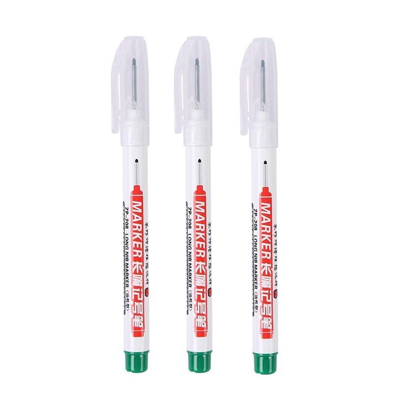 1/3Pcs White 20mm Deep Hole Long Nib Head Markers Pen Set for Metal Waterproof Bathroom Woodworking Decoration Multi-Purpose