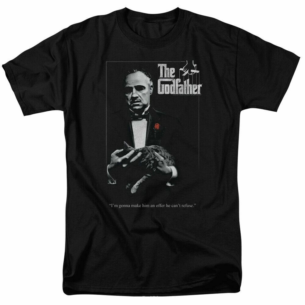 26 The Godfather Poster T Shirt Mens Licensed Classic Gangster Movie Tee Black Unisex T-Shirt XXXXL