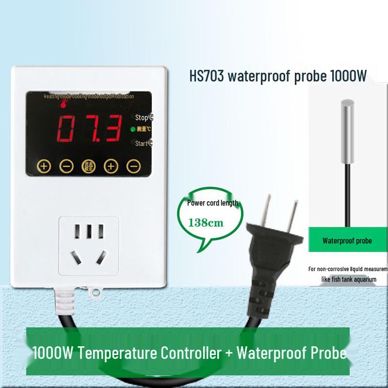 Intelligent Temperature Controller for Reptile Tanks: Ideal for Geckos, Bearded Dragons, Tortoises, and Fish Tanks with Heating Lamp and Pad Control.