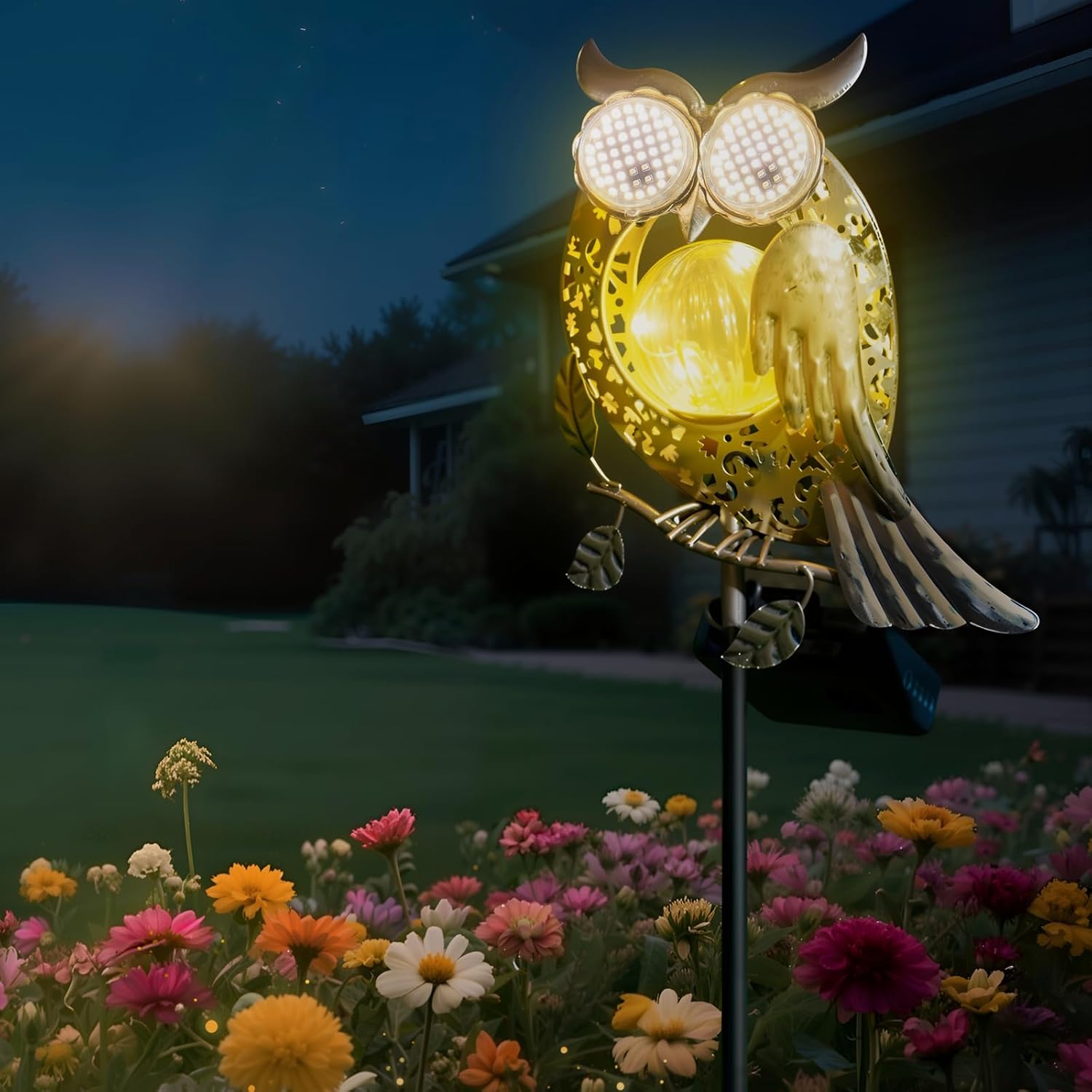 

Animated Blinking Eyes Solar Garden Lights Outdoor Metal Animal Owl Cat Frog Stake Waterproof Landscape Path Lighting Yard Decor
