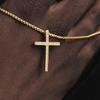 Diamond-studded Small Cross-shaped Diamond Necklace for Men, Zirconium Pendant Collar Chain, Golden Women's Accessory