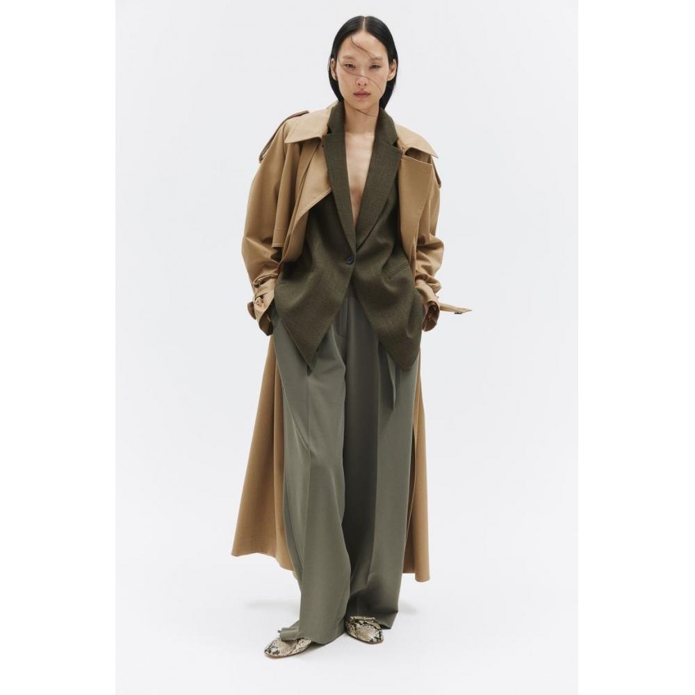 

Куртка HM Gather Sleeve темно-зеленого цвета с эффектом хаки