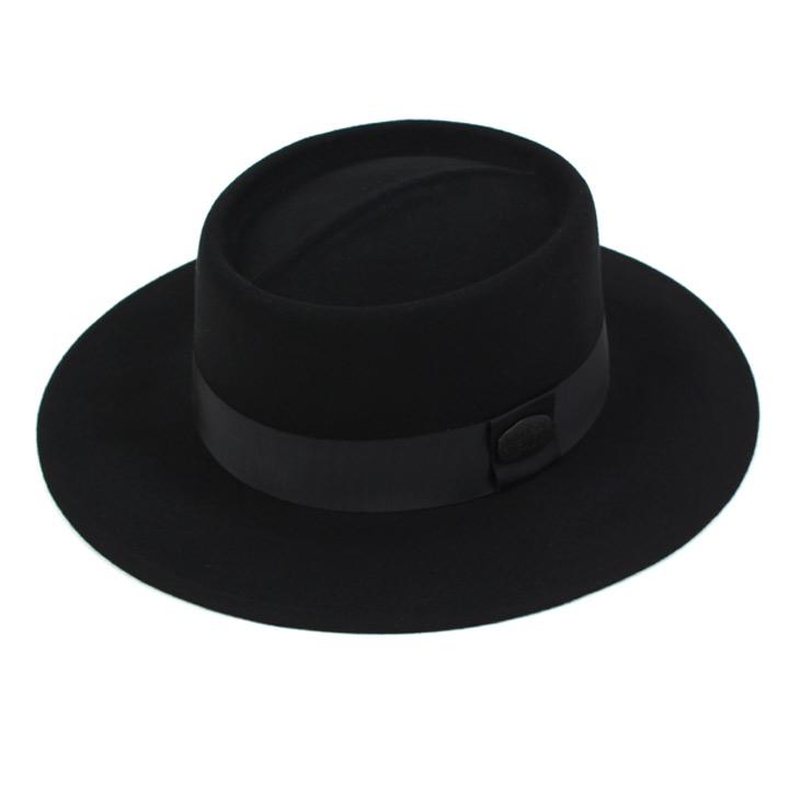 Yunibeosyeolkemiseuteuli Bmj Line Wool Black Fedora