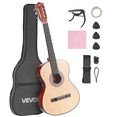 Classical Guitar, 960 Mm, Wood Classical Guitar Starter Kit for Beginners, with Nylon Strings, Gig Bag, Strap, Tuner, Extra Strings, Picks
