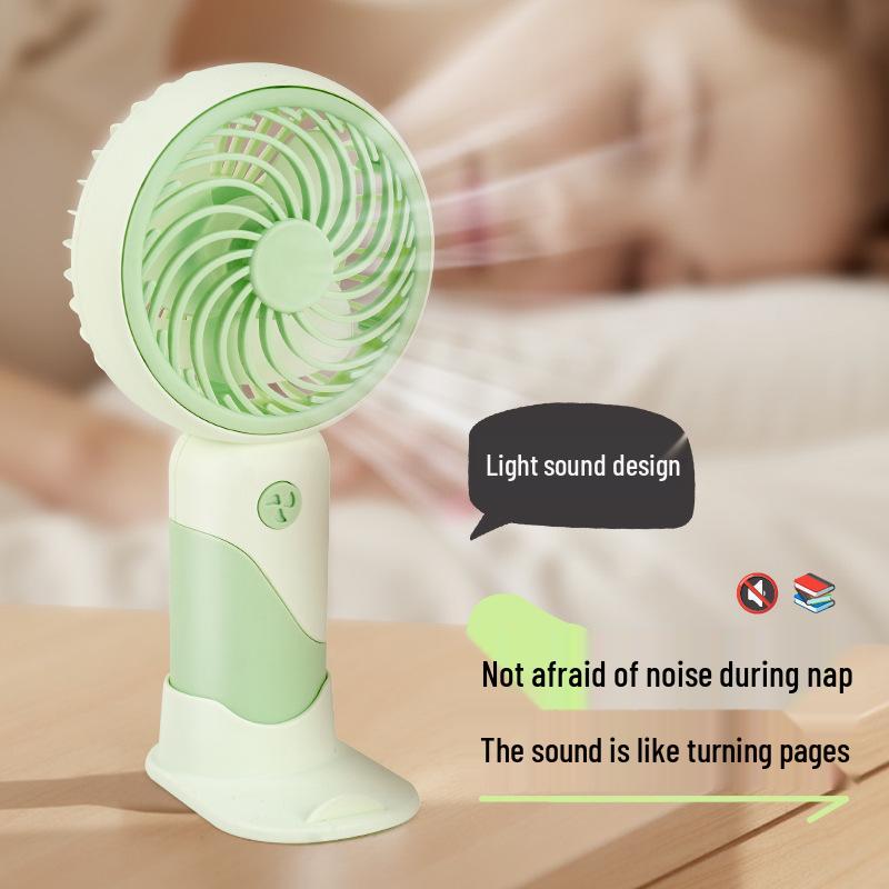 S520 Portable Three-Speed Rechargeable Mini Fan - Soft Color, USB-Powered for Outdoor Use