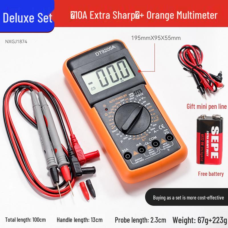 High-Precision Multimeter Test Leads with Sharp Probes and Silicone Wires