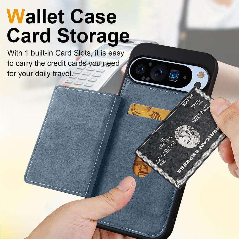 Leather Case For Google Pixel 8 8pro 8A 9 9pro 9A 10 10pro Pro XL Pixel10 Case Card Slots Cards Holder Kickstand Phone Case