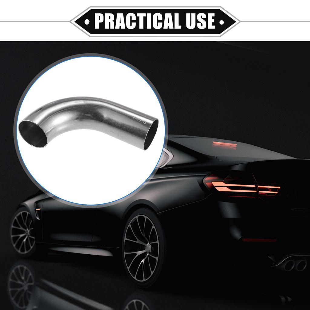 UXCELL 2 Stück 19mm 25mm 32mm 38mm 63mm 90° Bogen Winkelrohr Schlauchrohr DIY Auspuffrohr Lufteinlassrohr für Auto 304 Edelstahl