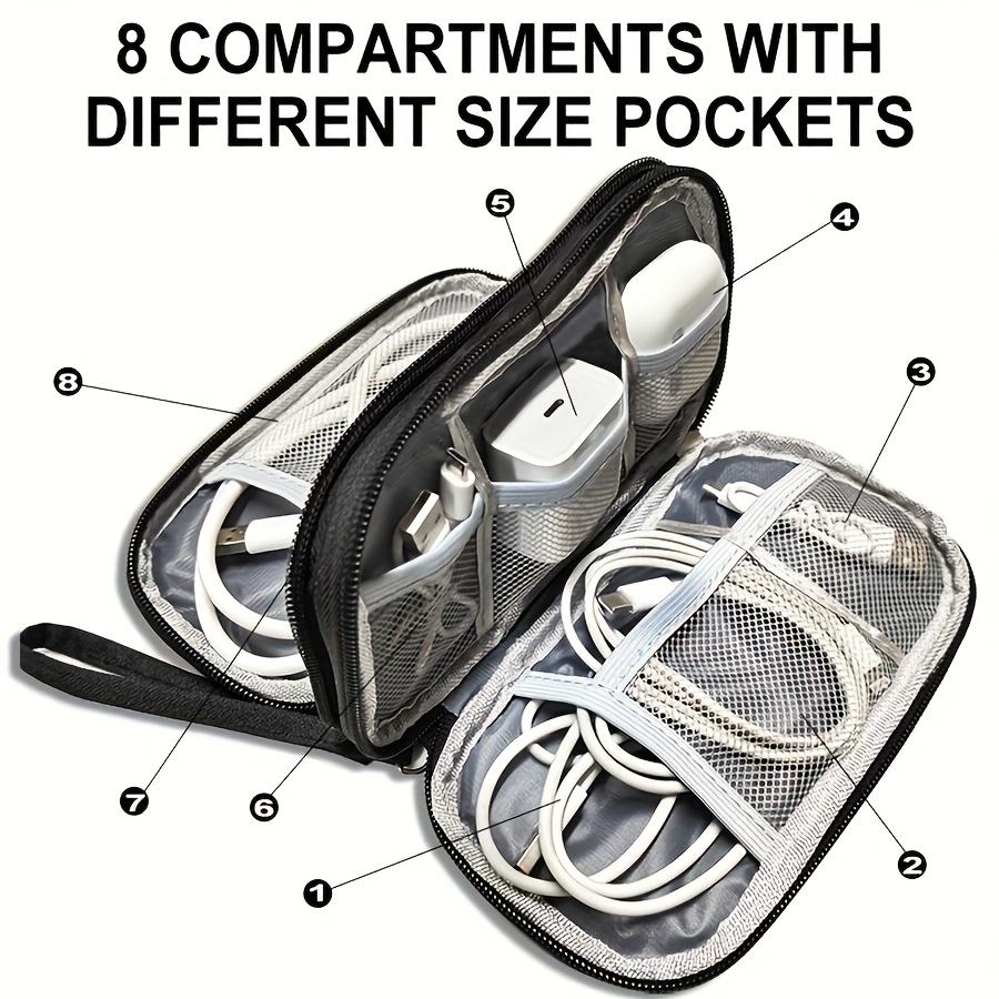 Double-Layer Storage Bag - Multi-Compartment Headphone Cable Organizer, Ideal for Travel and Everyday Use,Compartmentalized Bag