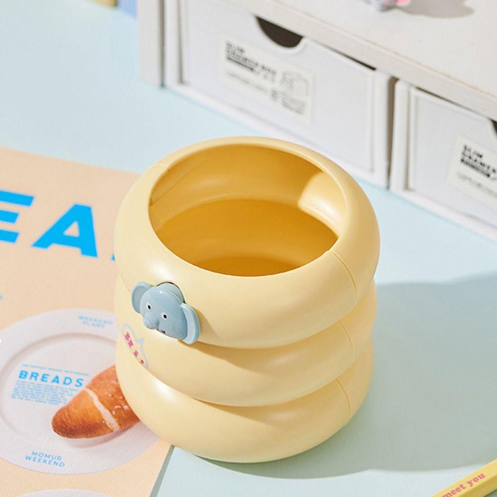 Multifunctional Pen Holder Round/Square Plastic Pencil Case  School Office Supplies
