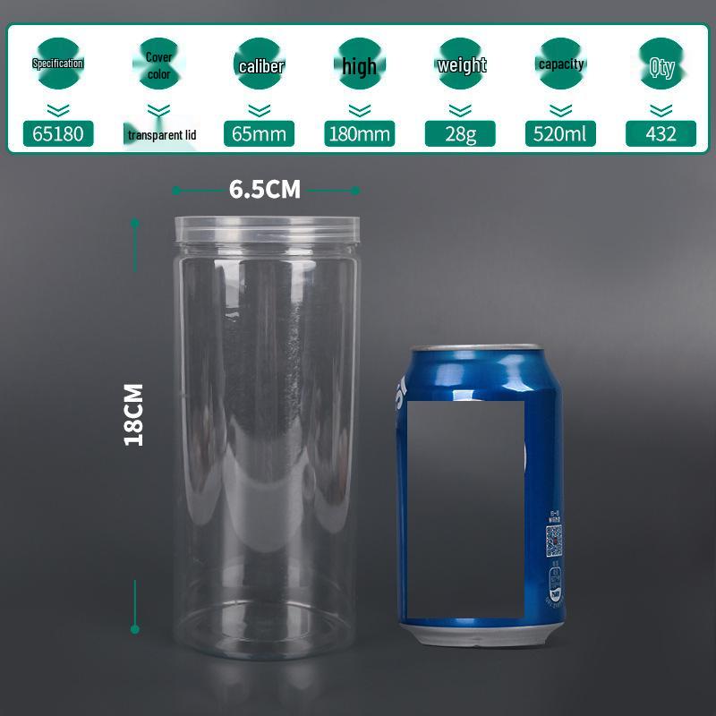 Transparent PET Airtight Plastic Snack Jar