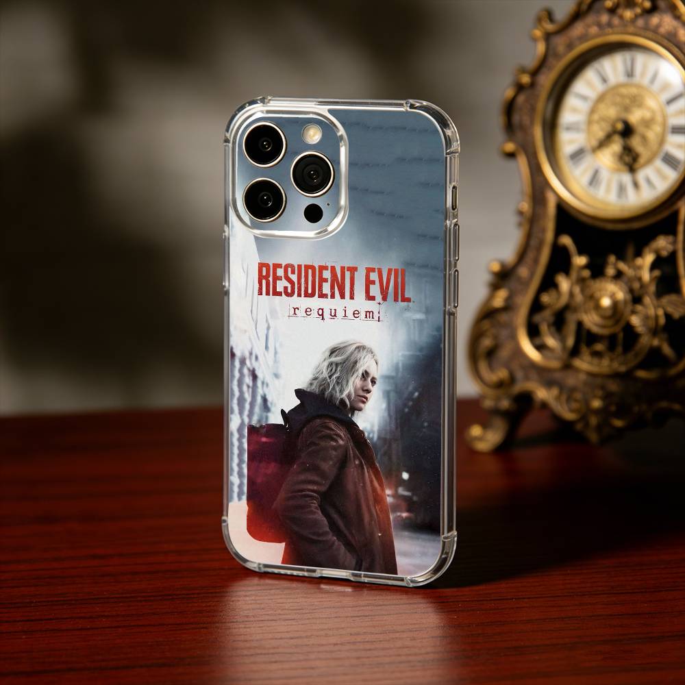 Game R-Resident E-Evil R-Requiem Phone Case For iPhone17,16,15,14,13Pro Max,us,Soft Silicone Transparent Cover
