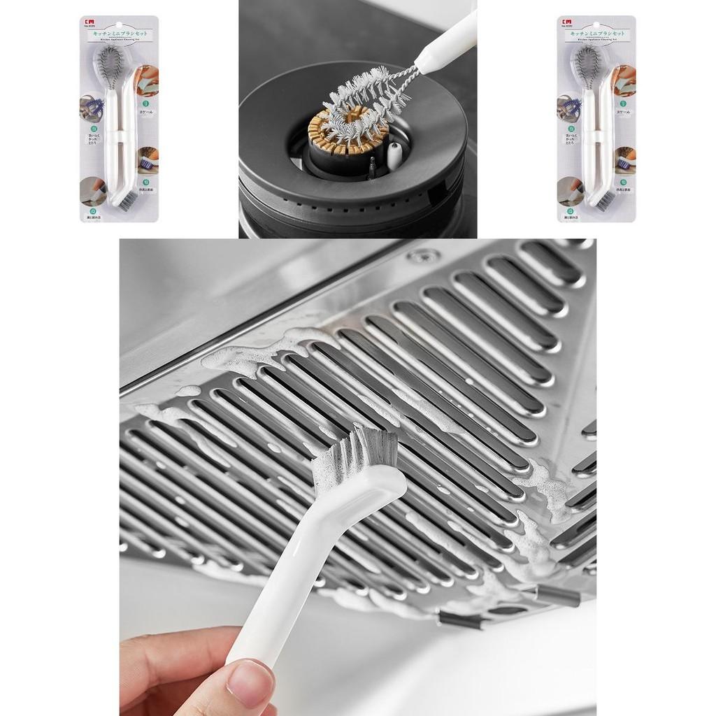 Gas Head Dual Stove Cleaning Brush With Scraper For Kitchen Maintenance Stove