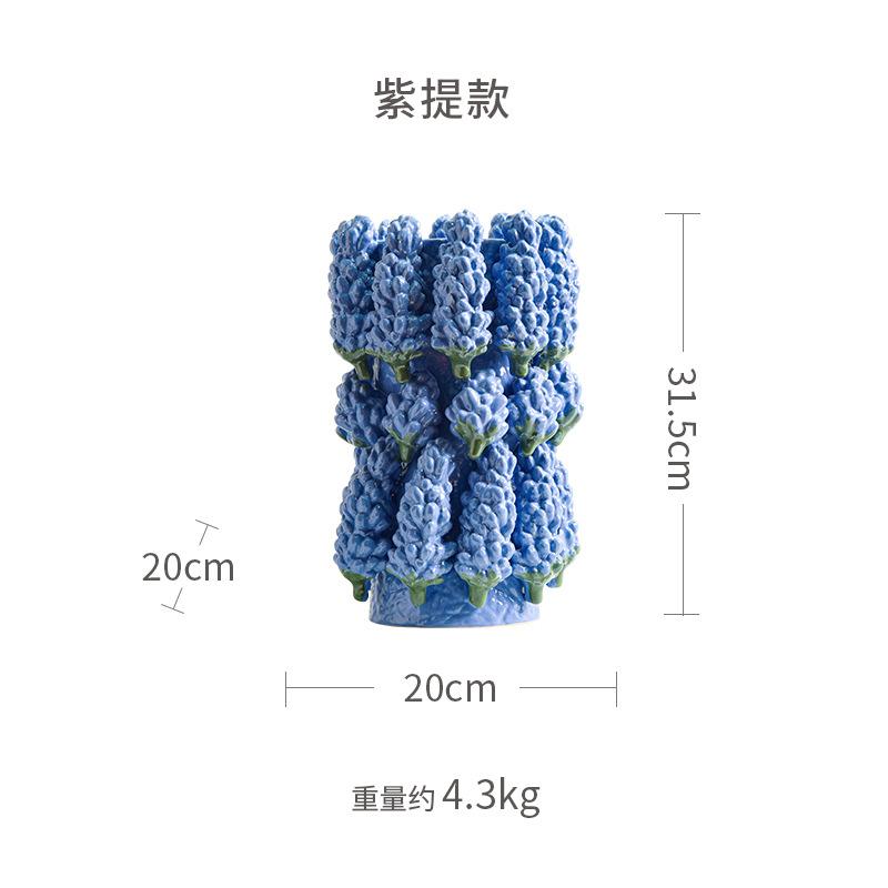 Fruit Relief Ceramic Vase Three-dimensional Orange Handmade Jar Flower Vase Ceramic Handicrafts Flowerpot Home Decoration