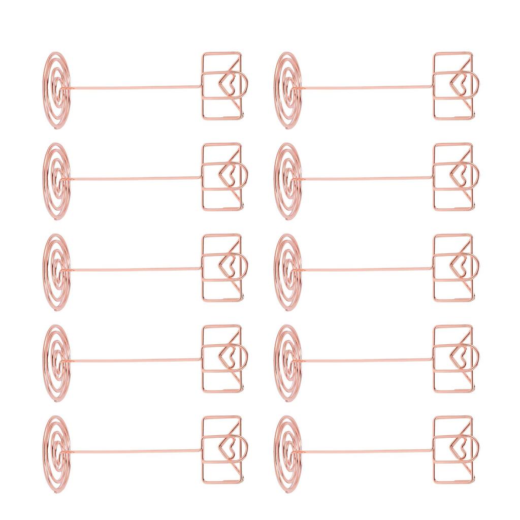 10PCS Table Number Holders Envelope Shape Metal Card Clips for Photo Menu Place Cards Restaurant Wedding Party