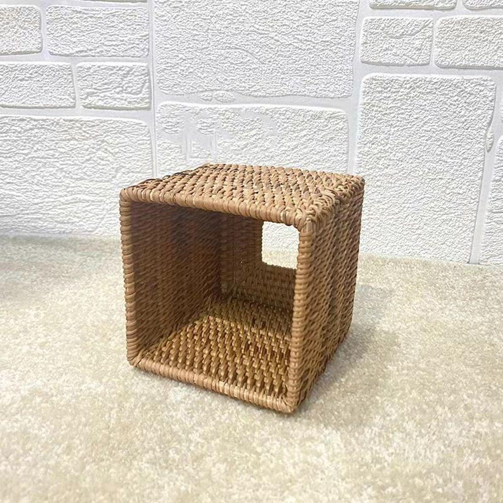Natürlicher Auto-Heim-Organizer Rattan-Taschentuchhalter Wischaufbewahrungskoffer Papiertuchspender Serviettenbox