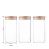 3x1300ml pots de rangement alimentaire conservation en verre borosilicate avec couvercle hermétique (10x20cm)