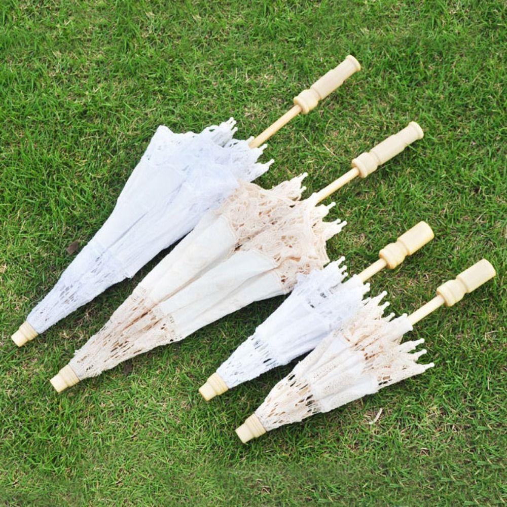 Hollowed Prop Umbrella Embroidery Floral Parasol Umbrella Wedding Lace Umbrella  Women