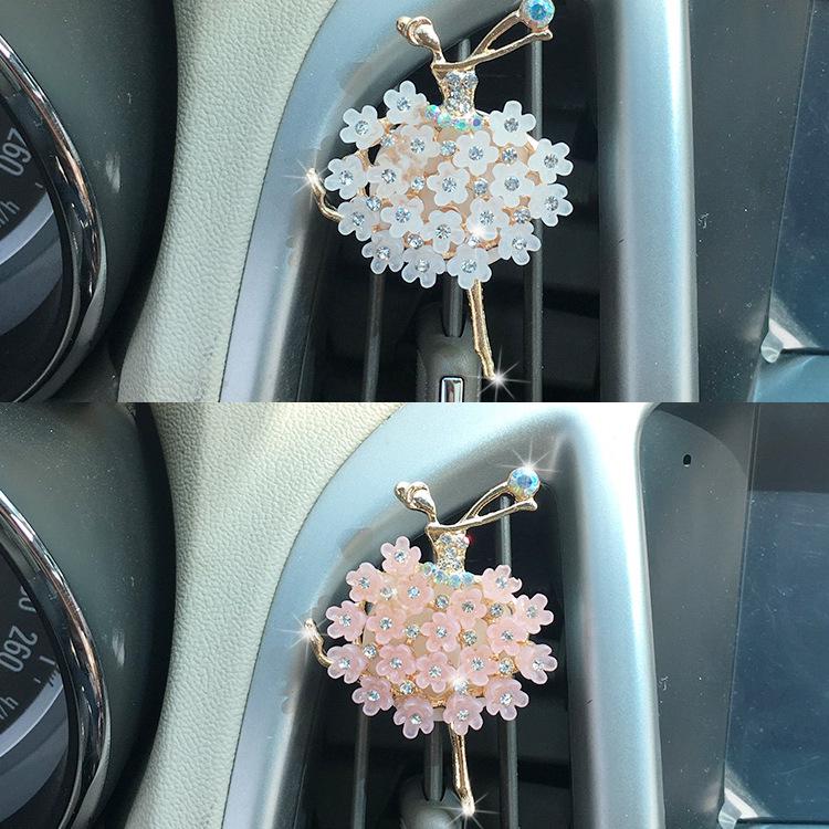 Luxury Ballet Girl Car Air Vent Perfume Clip - Elegant Interior Decoration