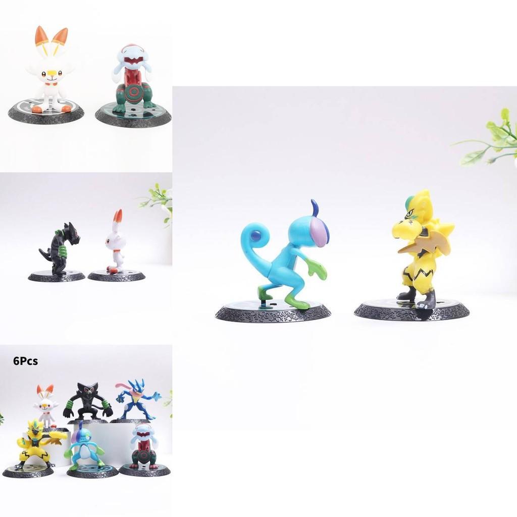 Adorable Pvc Action Figures Set Featuring 6 Unique Pocket Monsters Collectibles