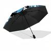 1pc Musical Dragon Automatic Open/Close Umbrella with One-Touch Button, Compact Folding Canopy, Sturdy 8-Rib Windproof Design S12