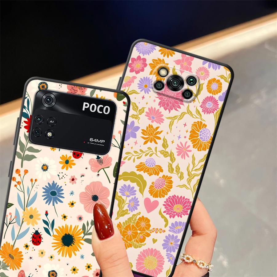 Cartoon Blume Kunst Hülle Handyhülle Case für Xiaomi Poco F8 F3 C61 X3 X4 X5 X7 Pro F1 C75 M3 M4 M7 M5 C50 C71