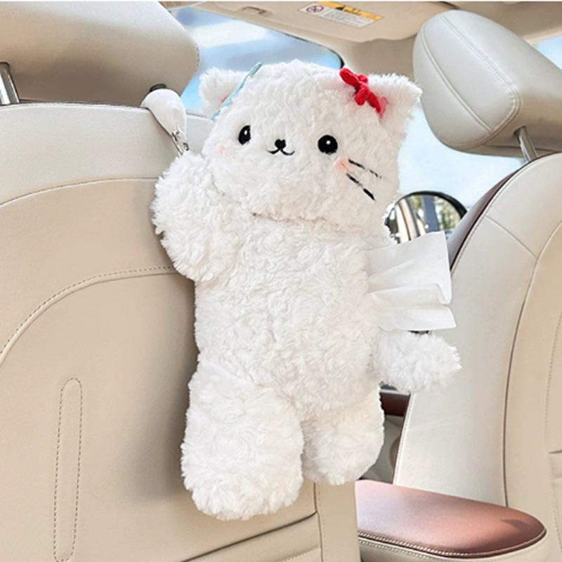 Creative Cartoon Car Plush Tissue Box - Hanging or Armrest Style