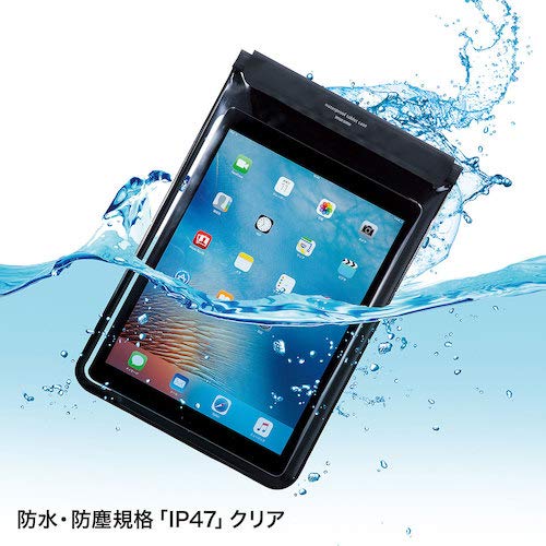 Sanwa Supply PDA-TABWPST12 Waterproof and Dustproof Tablet Case (with Stand and Shoulder Strap, 12.9 inches)