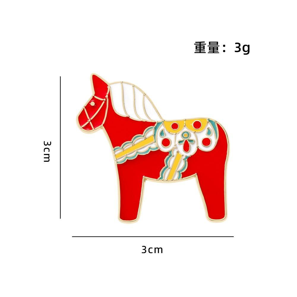 Year of the Horse Brooch New Year's Gift Metal Badge Money Soon Holiday Blessings Zodiac Horse Pin Accessories