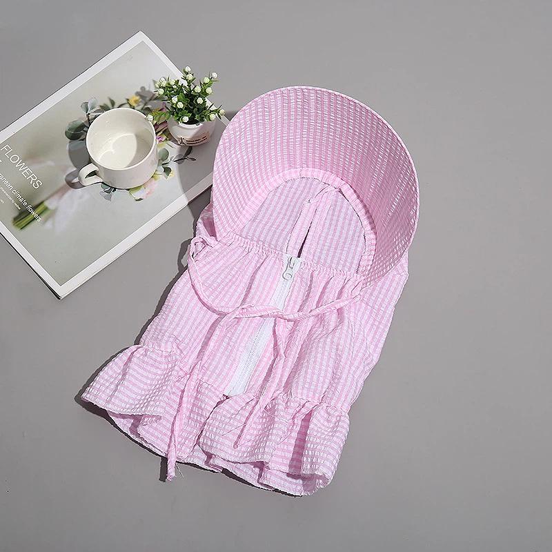 Summer Women S Plaid Sun Protection Hat Outdoor Cycling Sunscreen Face Mask Sun Hat