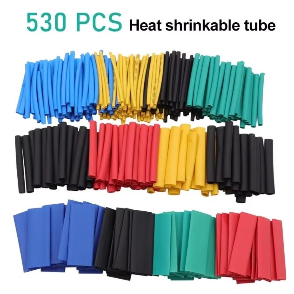 127/530Pcs Polyolefin Material Heat Shrink Tubing Sleeves Wire Shrinking Wrap  Electrical Connection