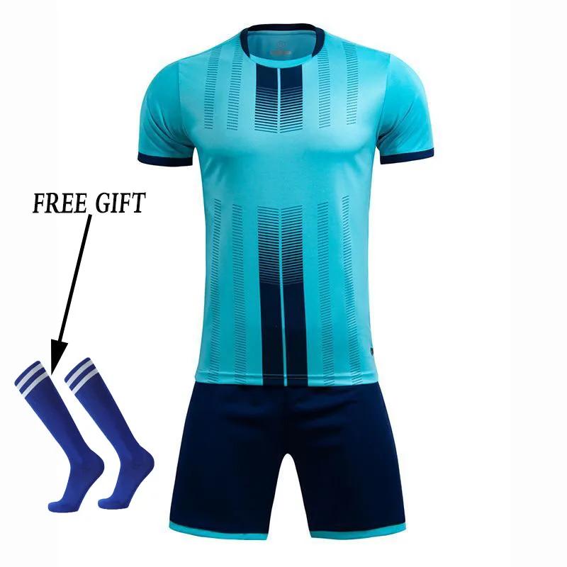 Boys Football Jersey Tracksuit Child Soccer Sports Uniforms Kids Play Ball Sportswear Kits Vest Children's Football Suit Socks 1