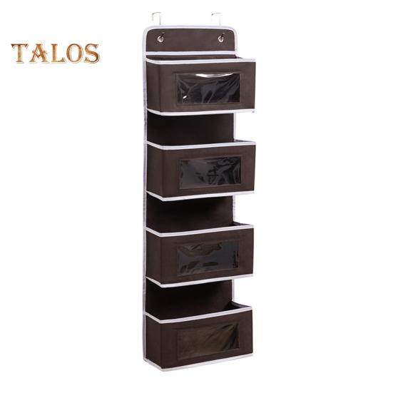 Látkový závěsný skříňový organizér Odolná vícevrstvá úložná taška s průhledným oknem na zavěšení skříně