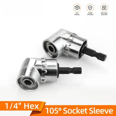 105 Degree Angle Socket Holder Adapter Adjustable Drill Bit Screwdriver 360 Degree Rotation Extension Rod Power Tool Accessories