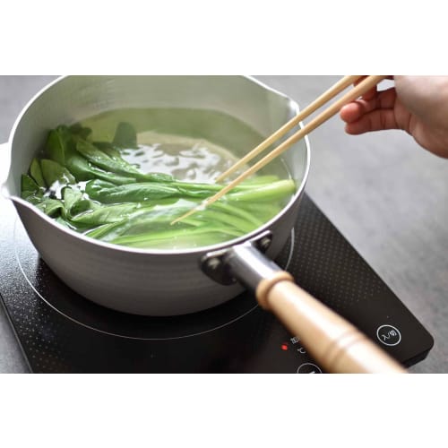 Hokuriku Aluminum Yukihira Pan, 24cm, Aluminum, IH Compatible, Made In Japan, for Simmered Foods, Anodized Aluminum Finish, Hanayuki (A-2744)