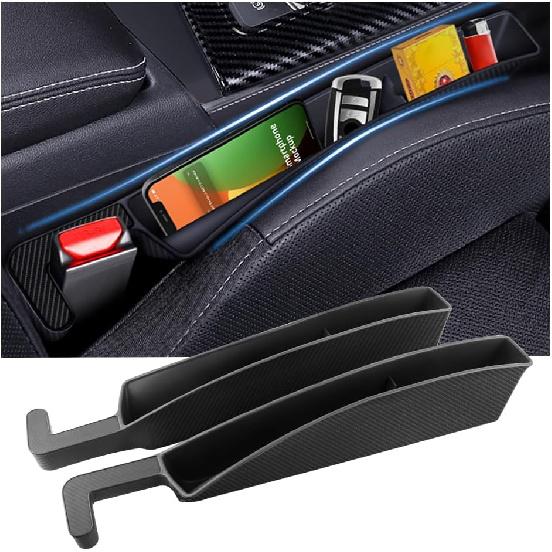 2PCS New Car Seat Gap Filler With 2 Storage Areas,Stylish Car Seat Gap Storage For Stabilizing Phone,Keys Wallet,Universal Car Seat Gap Filler