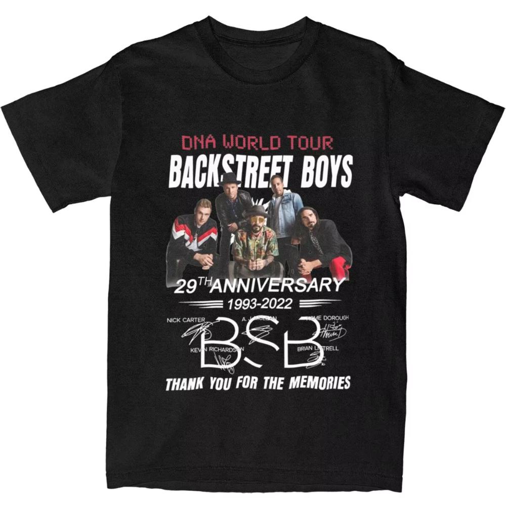 Backstreet Boys T-Shirt Men Women DNA BSB World Tour 2026 Y2K Basic Cotton T-Shirt Summer Trending Tees Loose Oversized Cloth... S разноцветный