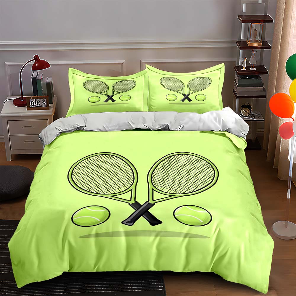 

Tennis racket design Bedding Duvet cover sets Duvet covers Pillowcases gifts (1 * Duvet Cover 2 * Pillowcases, without duvet insert) 135x200cm