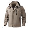 Herren Winddichte Camouflage Jacke und Hose Set - Mit Kapuze Taktische Outdoor Arbeitskleidung