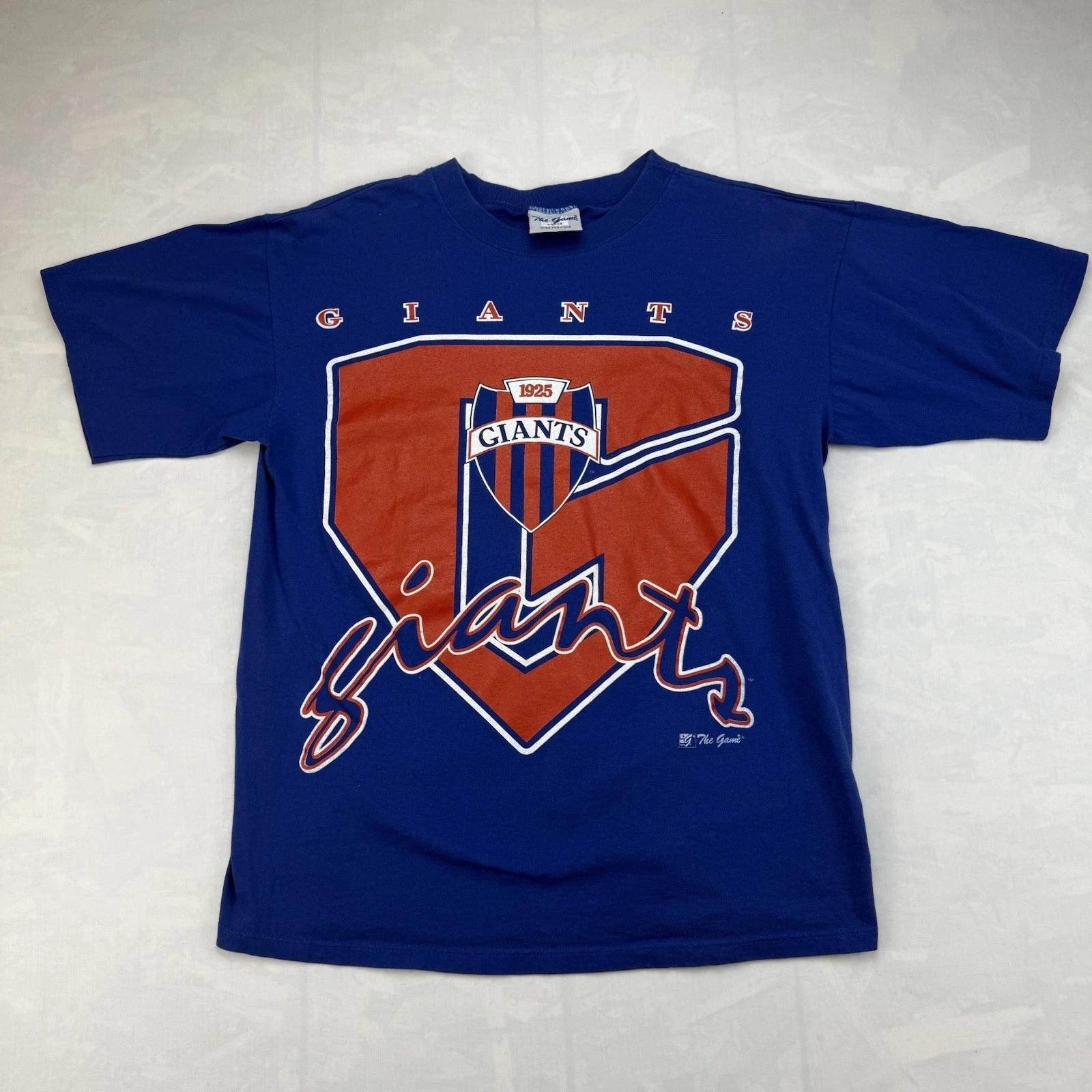 

Vintage New York Giants Single Stitch T-Shirt Blue The Game Large NFL S