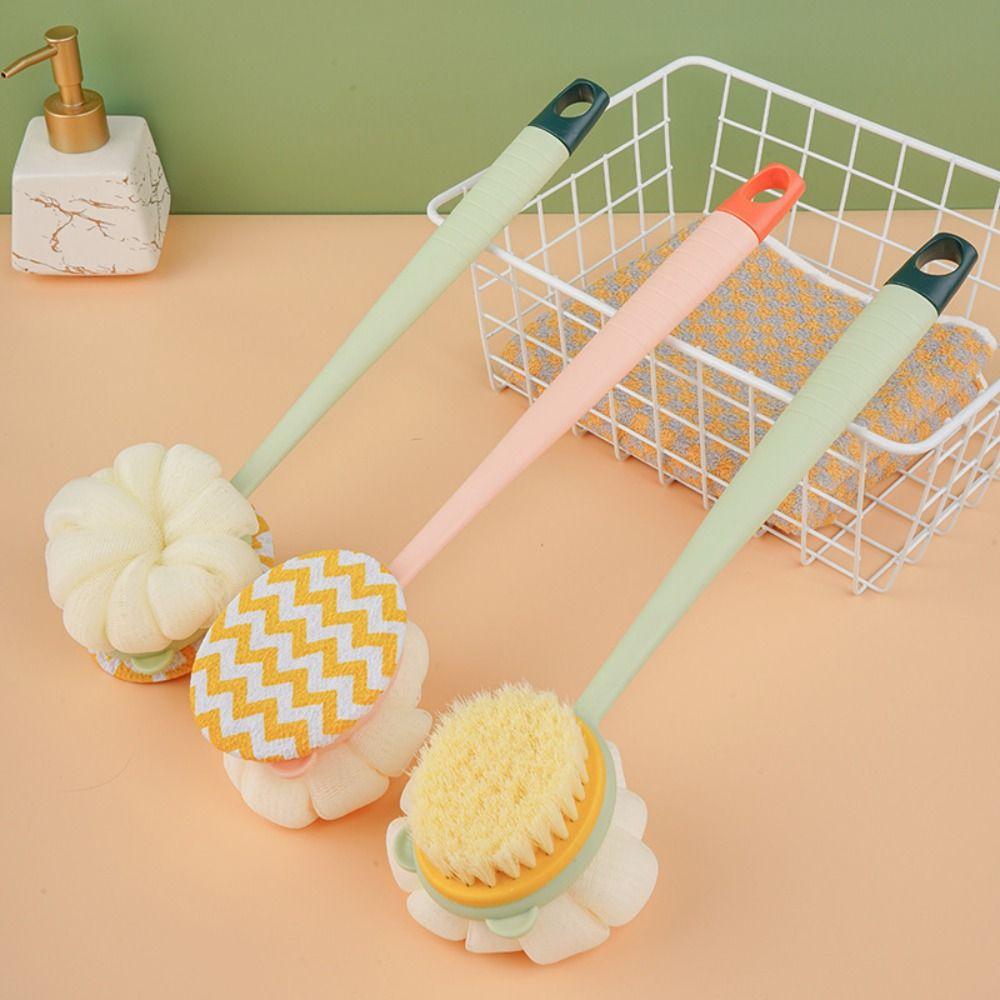 Sponge Scrub Skin Cleaning Long Handle Bath Brush Body Brushes Cleaning Tool Shower Brush