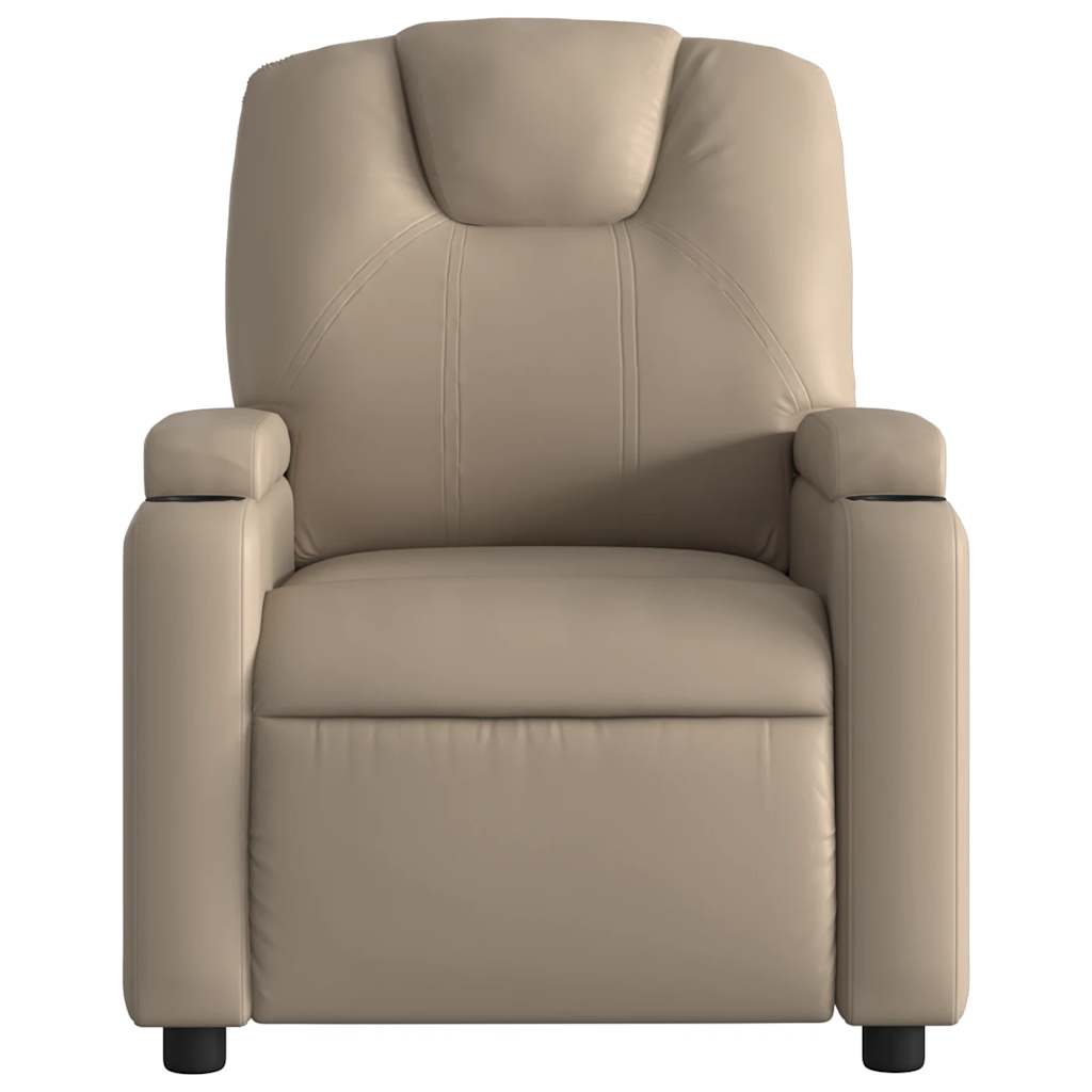 Electric Recliner Chair Cappuccino Brown Faux Leather