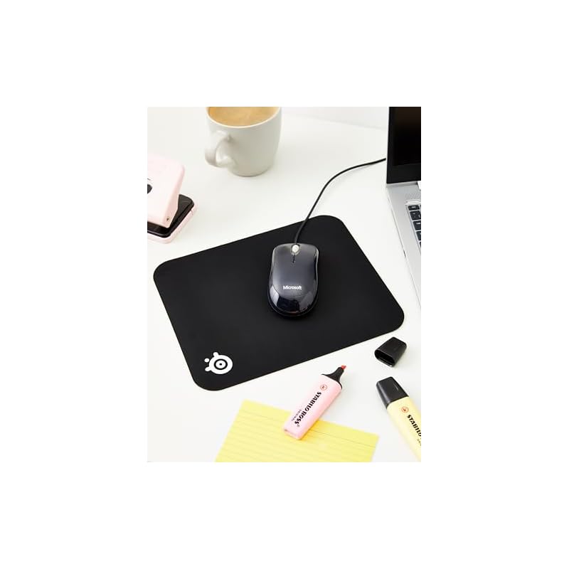 SteelSeries Gaming Mouse Pad, Cloth, Small Size (S), Black, 25cm x 21cm x 0.2cm, QcK mini 63005