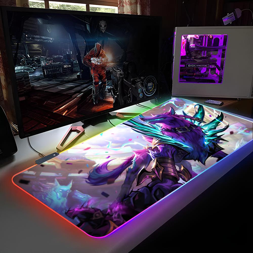 League Of Mouse Pad RGB Backlit Mouse Pad Laptop Mouse Pad Laptop Gamer Computer Desk Gaming Accessories RGB600x300x3mm