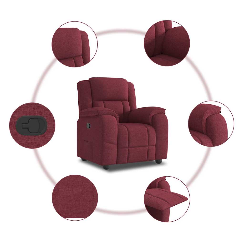 Relaxation Armchair Burgundy Fabric