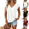 Blusa da Donna Senza Maniche Scollo a V Casual Vestibilità Larga Top Estivo Maglia Leggera a Pullover per Ufficio o Uso Quotidiano