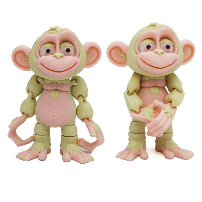 3D Printing Monkey Crafts Figure Multi-Joint Movable Funny Abstract For Home Desk Decoration Accessories Children'S Unique Gift