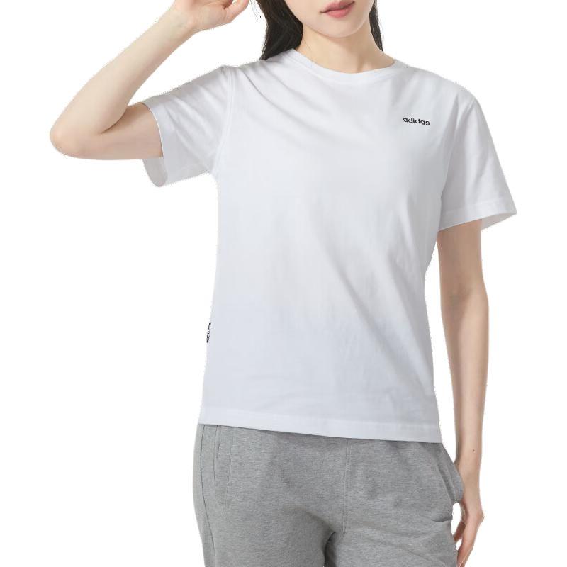 

Adidas T Shirts Women s White Crew Neck Moderate Straight Fit JE3570 XL