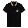 Men's Summer Print Color-blocked Lapel Short-sleeve T-shirt Casual Sporty Top