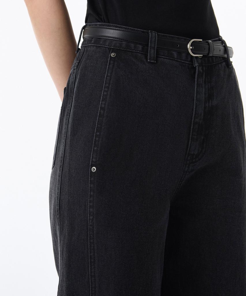 MUSINSA STANDARD WOMAN Women'S Divided Regular Fit Denim Pants [Washed Black]